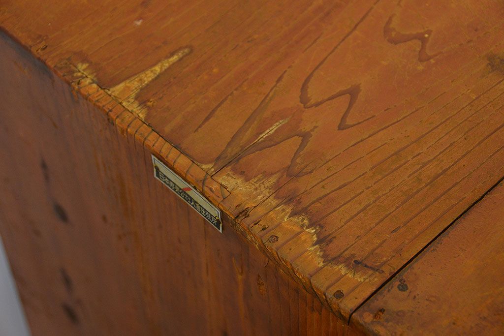 アンティーク家具　アンティーク　ネームプレート付き!古い木製の12杯引き出し