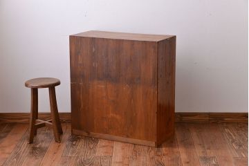 アンティーク家具　アンティーク　ネームプレート付き!古い木製の12杯引き出し