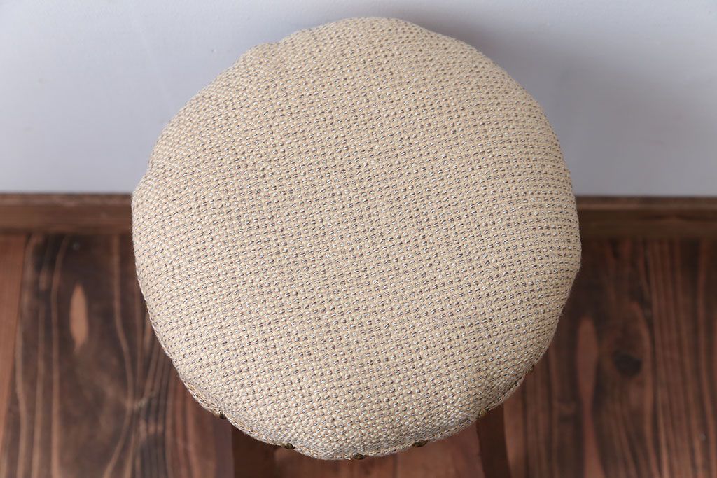 レトロ家具　昭和レトロ　古い木製のかわいい丸スツール