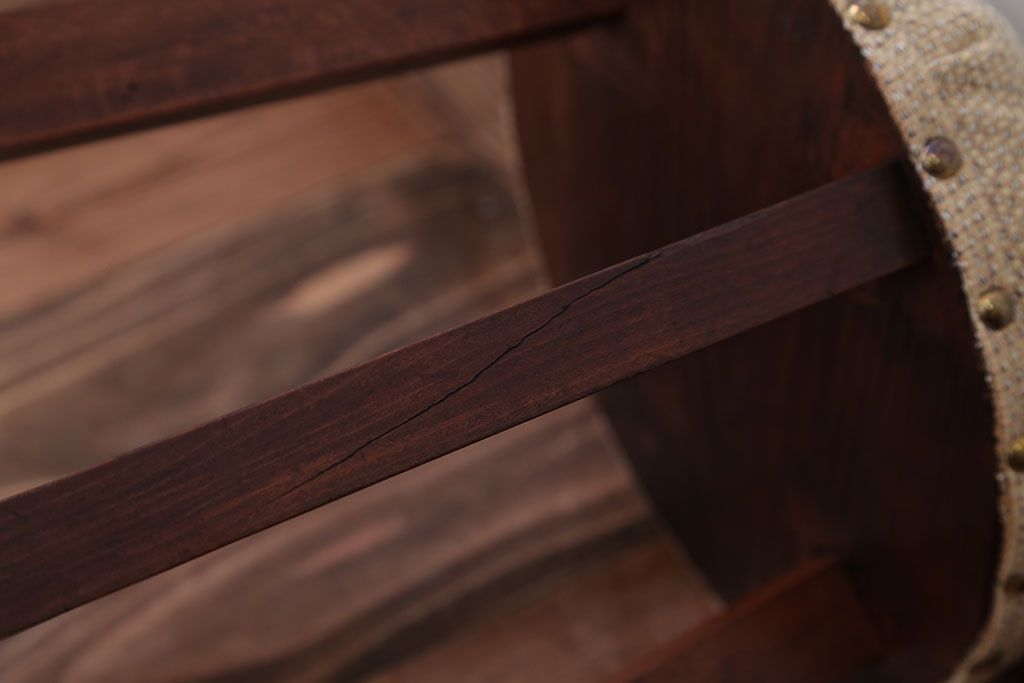 レトロ家具　昭和レトロ　古い木製のかわいい丸スツール