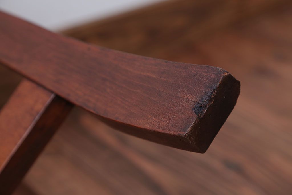 レトロ家具　昭和レトロ　古い木製のかわいい丸スツール