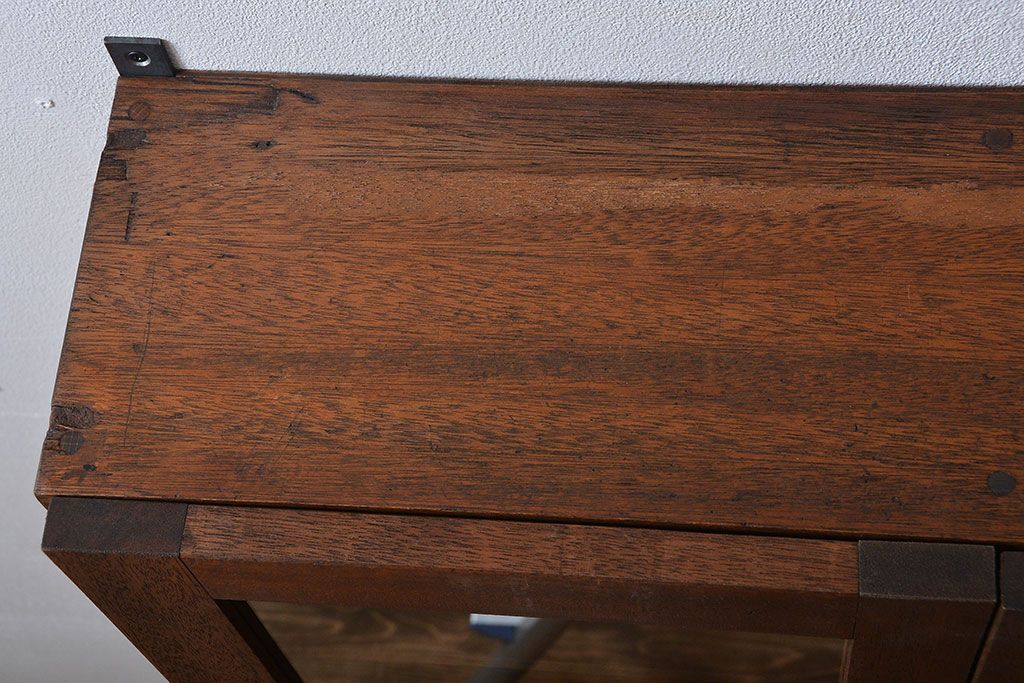 アンティーク家具　アンティーク　古い木の壁掛け収納棚