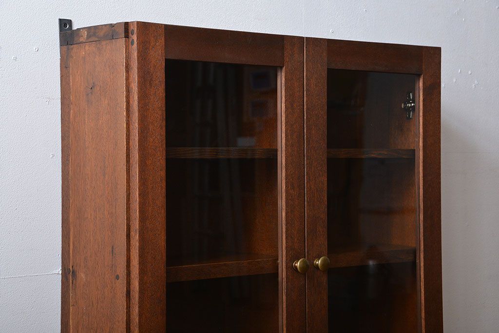 アンティーク家具　アンティーク　古い木の壁掛け収納棚