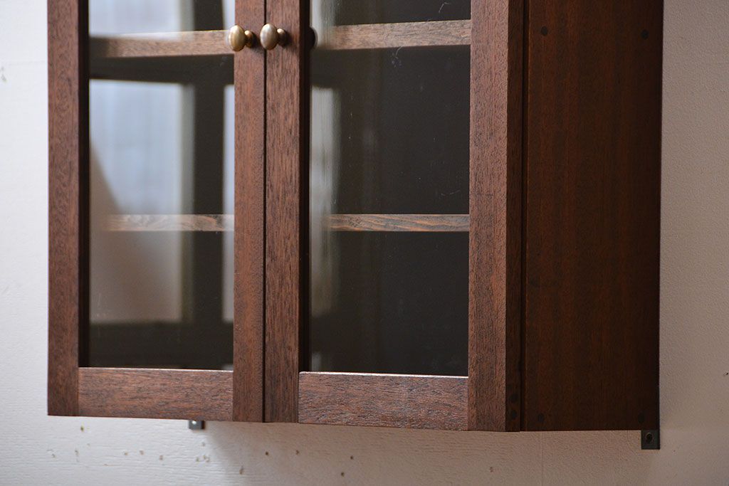 アンティーク家具　アンティーク　古い木の壁掛け収納棚