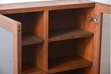 アンティーク家具　アンティーク　古い木の壁掛け収納棚