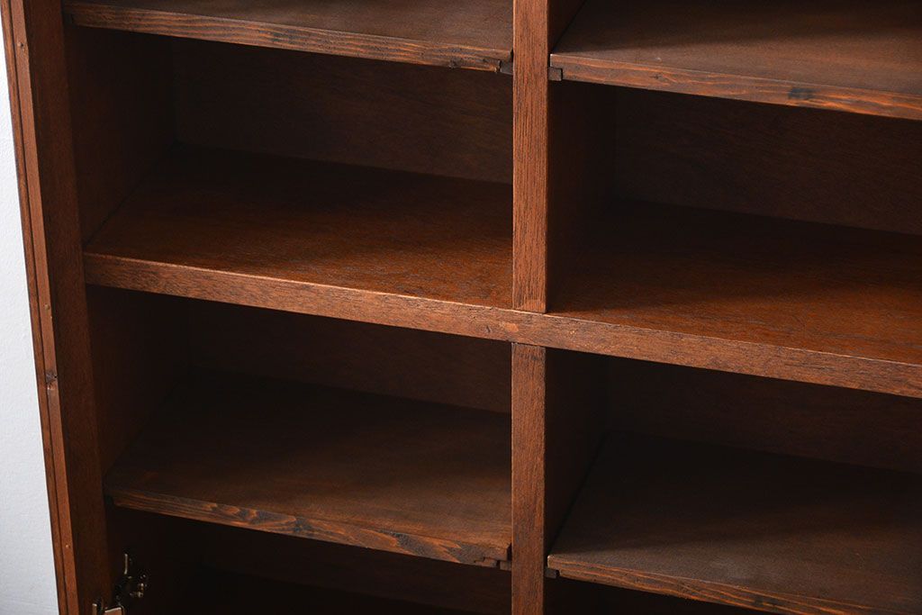 アンティーク家具　アンティーク　古い木の壁掛け収納棚