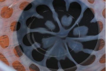 アンティーク雑貨　アンティーク　大正期・乳白市松文様エナメル高台小鉢6個セット(向付)