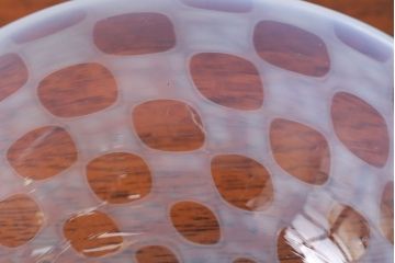 アンティーク雑貨　アンティーク　大正期・乳白市松文様エナメル高台小鉢6個セット(向付)