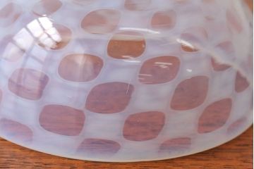 アンティーク雑貨　アンティーク　大正期・乳白市松文様エナメル高台小鉢6個セット(向付)