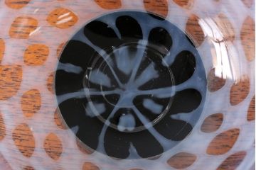 アンティーク雑貨　アンティーク　大正期・乳白市松文様エナメル高台小鉢6個セット(向付)