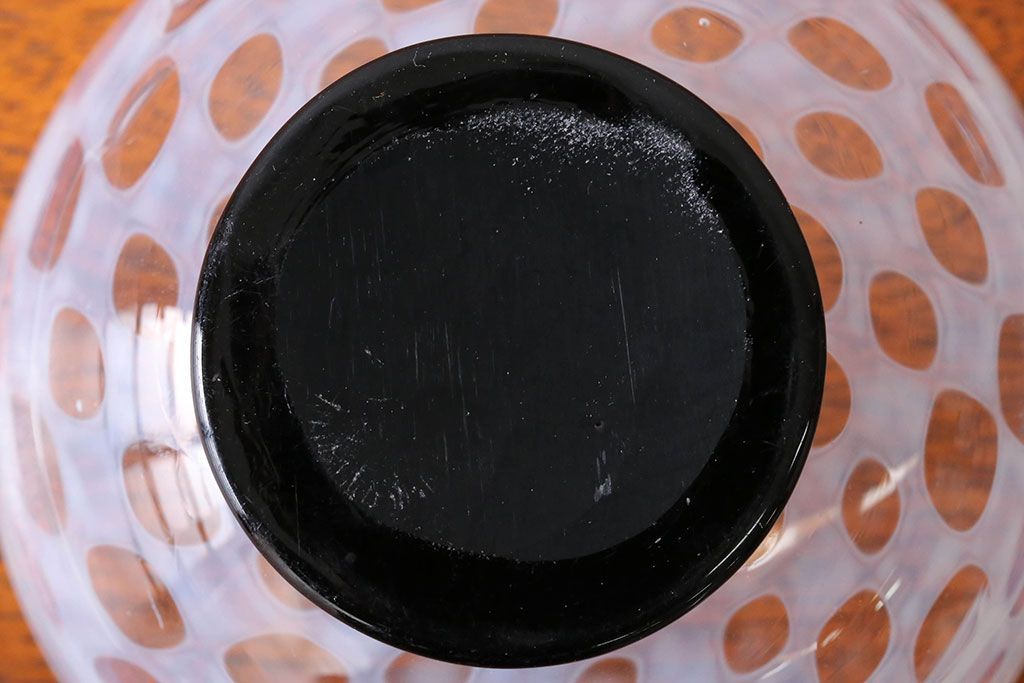 アンティーク雑貨　アンティーク　大正期・乳白市松文様エナメル高台小鉢6個セット(向付)