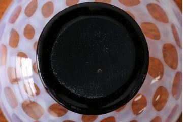 アンティーク雑貨　アンティーク　大正期・乳白市松文様エナメル高台小鉢6個セット(向付)