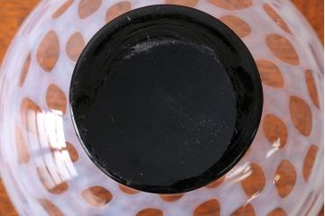 アンティーク雑貨　アンティーク　大正期・乳白市松文様エナメル高台小鉢6個セット(向付)