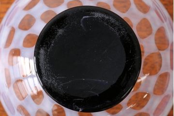 アンティーク雑貨　アンティーク　大正期・乳白市松文様エナメル高台小鉢6個セット(向付)