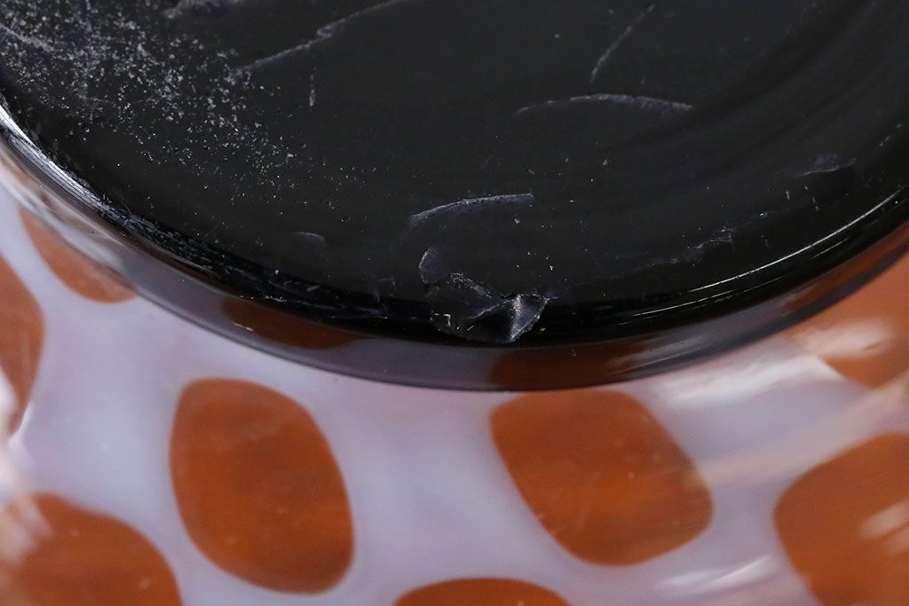 アンティーク雑貨　アンティーク　大正期・乳白市松文様エナメル高台小鉢6個セット(向付)