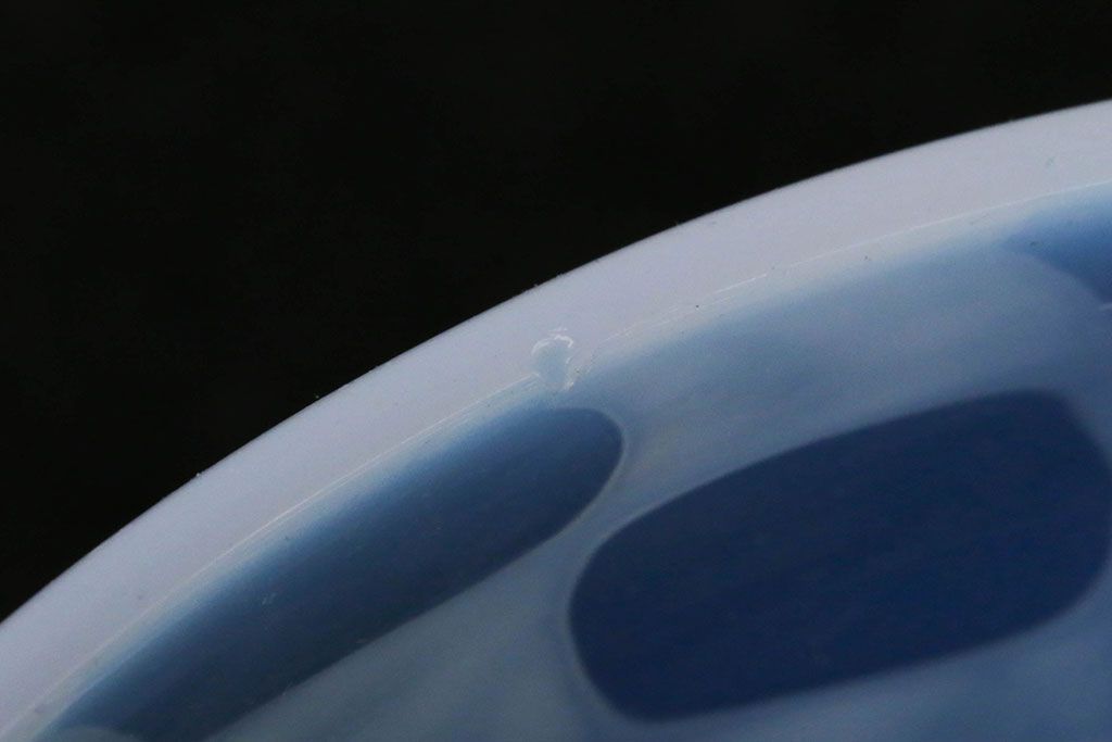 アンティーク雑貨　アンティーク　大正期・乳白市松文様エナメル高台小鉢6個セット(向付)