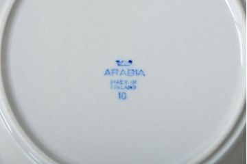 アンティーク雑貨　北欧ビンテージ　アラビア(ARABIA)アネモネ・スープ皿6枚セット