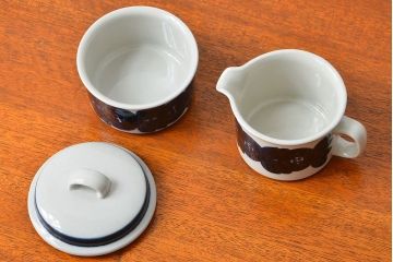 アンティーク雑貨　北欧ビンテージ　アラビア(ARABIA)アネモネ・シュガー&クリーマーセット