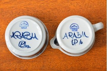 アンティーク雑貨　北欧ビンテージ　アラビア(ARABIA)アネモネ・シュガー&クリーマーセット