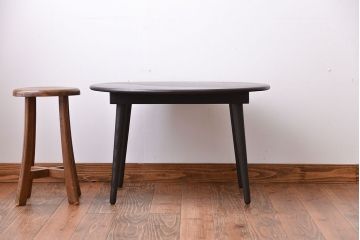 アンティーク家具　和製アンティーク　古い木製のラウンドセンターテーブル(1)