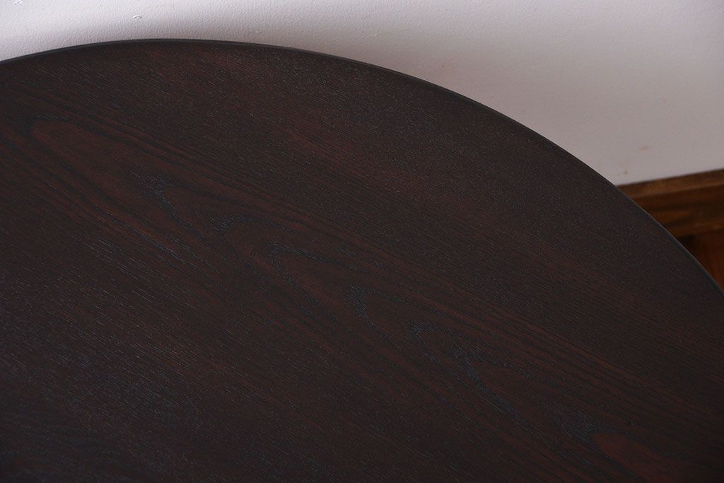 アンティーク家具　和製アンティーク　古い木製のラウンドセンターテーブル(1)