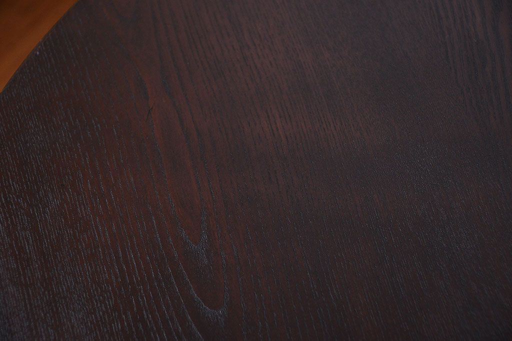 アンティーク家具　和製アンティーク　古い木製のラウンドセンターテーブル(1)
