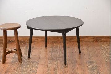 アンティーク家具　和製アンティーク　古い木製のラウンドセンターテーブル(1)