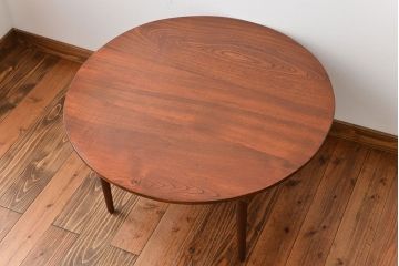 アンティーク家具　和製アンティーク　古い木製のラウンドセンターテーブル(2)