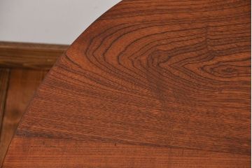 アンティーク家具　和製アンティーク　古い木製のラウンドセンターテーブル(2)