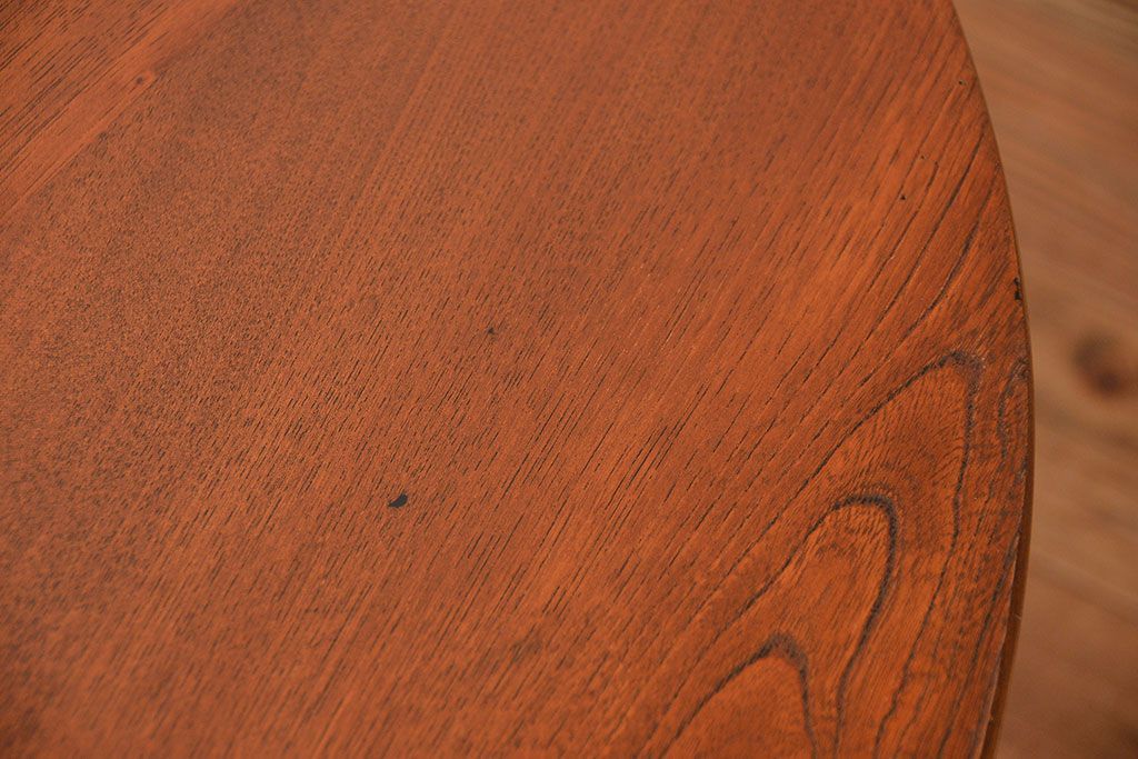 アンティーク家具　和製アンティーク　古い木製のラウンドセンターテーブル(2)