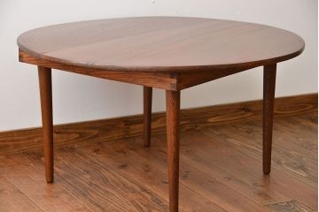 アンティーク家具　和製アンティーク　古い木製のラウンドセンターテーブル(2)