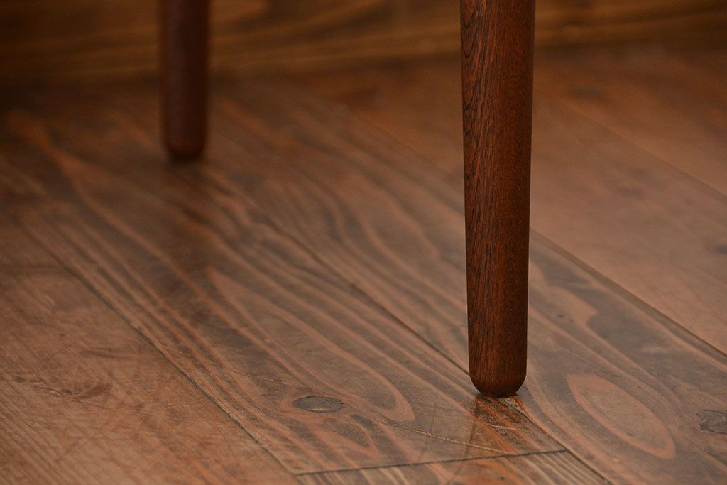 アンティーク家具　和製アンティーク　古い木製のラウンドセンターテーブル(2)