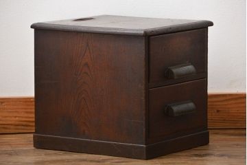 アンティーク家具　和製アンティーク　仕掛け付き古い木製小引き出し