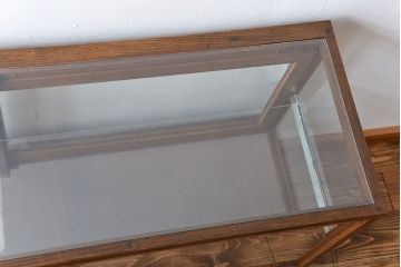 レトロ家具　昭和レトロ　4杯引き出し付き!アンティーク脚付きガラスケース