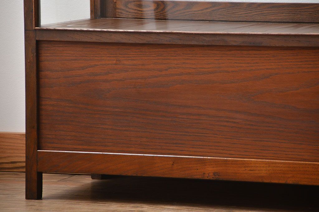 レトロ家具　昭和レトロ　4杯引き出し付き!アンティーク脚付きガラスケース