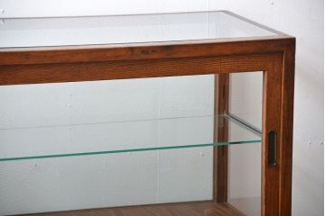 レトロ家具　昭和レトロ　4杯引き出し付き!アンティーク脚付きガラスケース