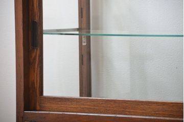 レトロ家具　昭和レトロ　4杯引き出し付き!アンティーク脚付きガラスケース