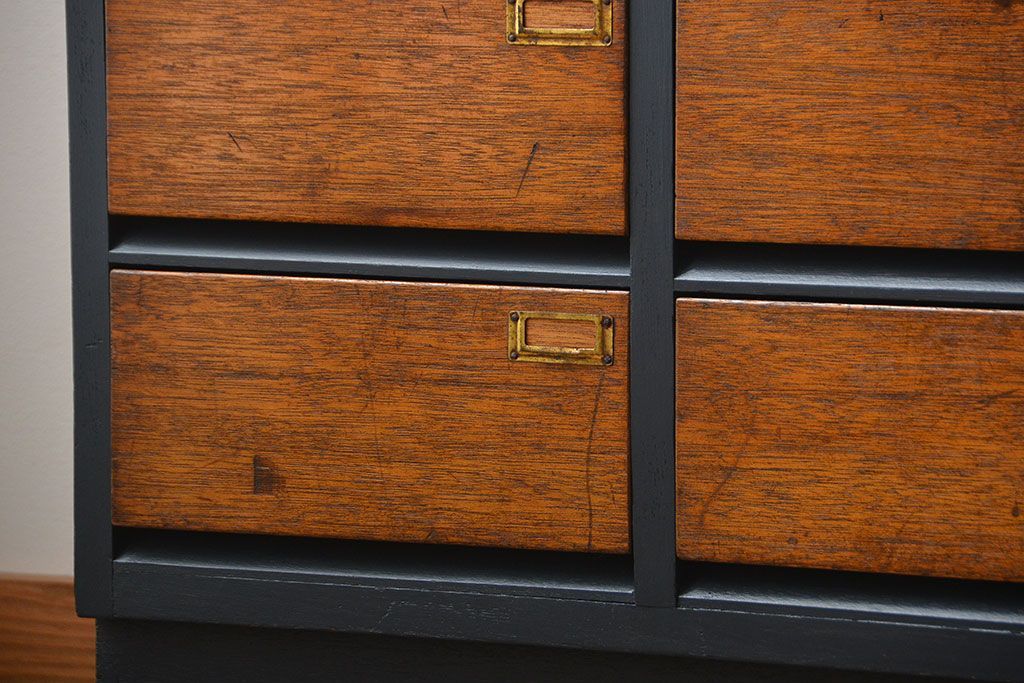 アンティーク家具　アンティーク　ネームプレート付き!ペイント薄型引き出し収納