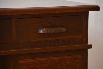 アンティーク家具　アンティーク　古い木製の組み立て式両袖机