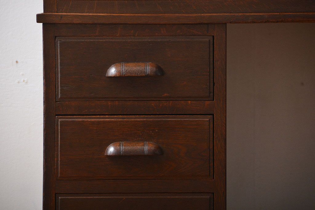 アンティーク家具　アンティーク　古い木製の組み立て式両袖机