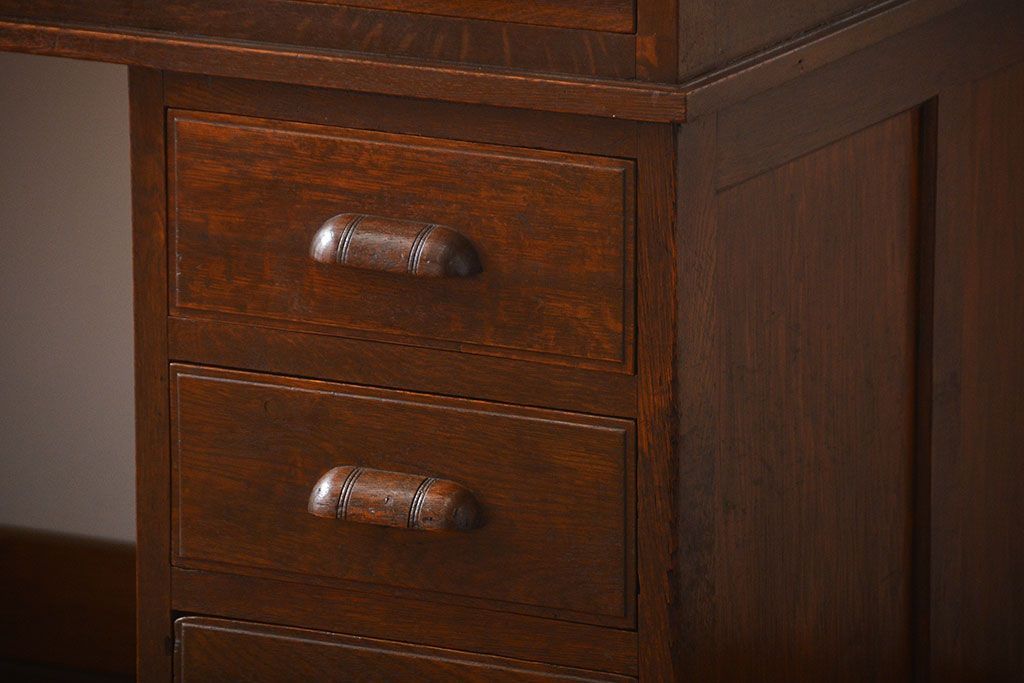 アンティーク家具　アンティーク　古い木製の組み立て式両袖机