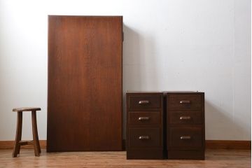 アンティーク家具　アンティーク　古い木製の組み立て式両袖机