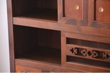 アンティーク家具　和製アンティーク　欅材と檜材の上品な重ね水屋箪笥