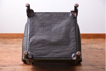 アンティーク家具　イギリスアンティーク　本革のチェスターフィールドウィングバックソファ(ウイングバックソファ)