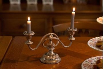 アンティーク雑貨　イギリスアンティーク　シルバープレート製キャンドルスタンド