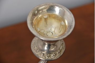 アンティーク雑貨　イギリスアンティーク　シルバープレート製キャンドルスタンド