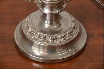 アンティーク雑貨　イギリスアンティーク　シルバープレート製キャンドルスタンド
