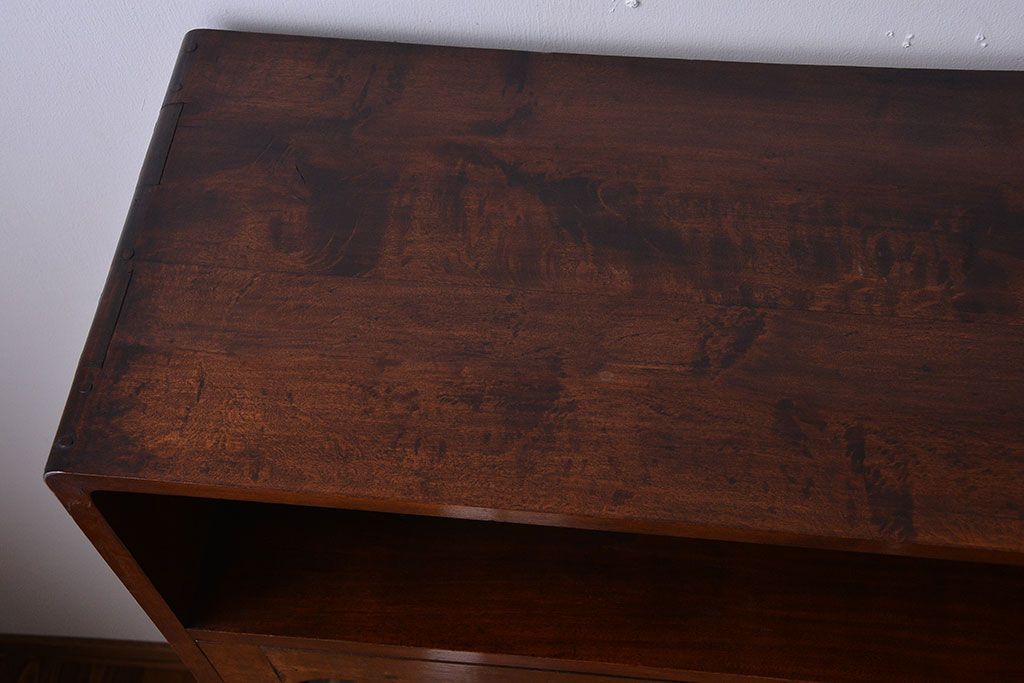 レトロ家具　昭和レトロ　飾り棚付き!お洒落な古い木製の本箱