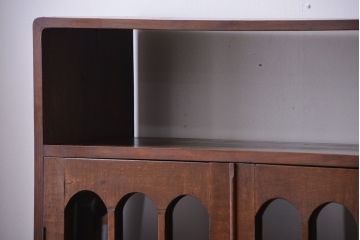 レトロ家具　昭和レトロ　飾り棚付き!お洒落な古い木製の本箱