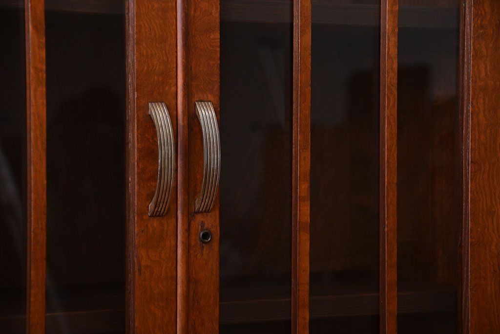 レトロ家具　昭和レトロ　飾り棚付き!お洒落な古い木製の本箱